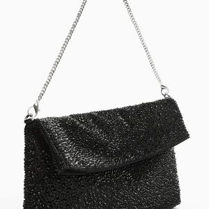 Mango NWT black chain bag with crystals